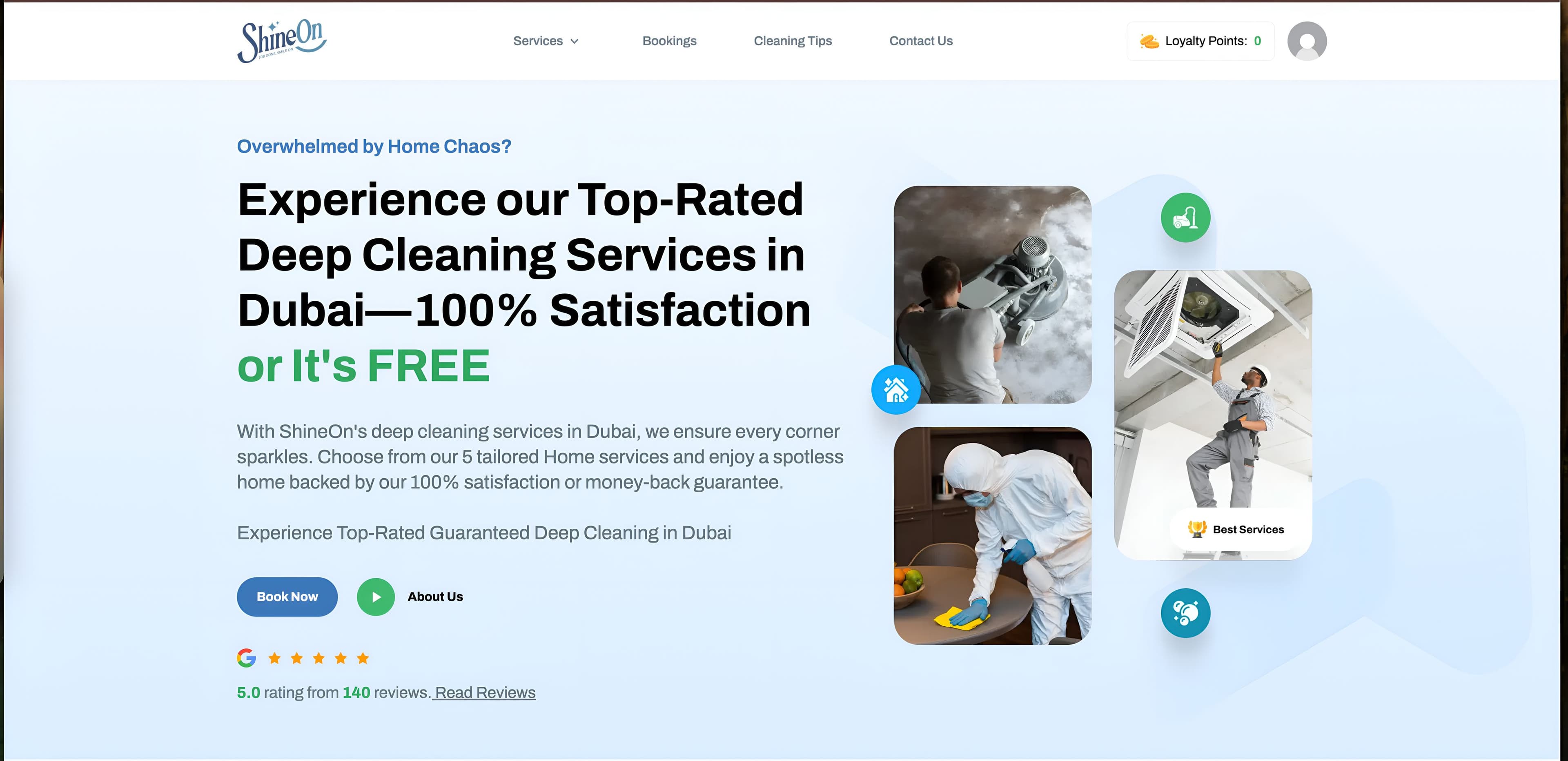 On-demand cleaning booking platform