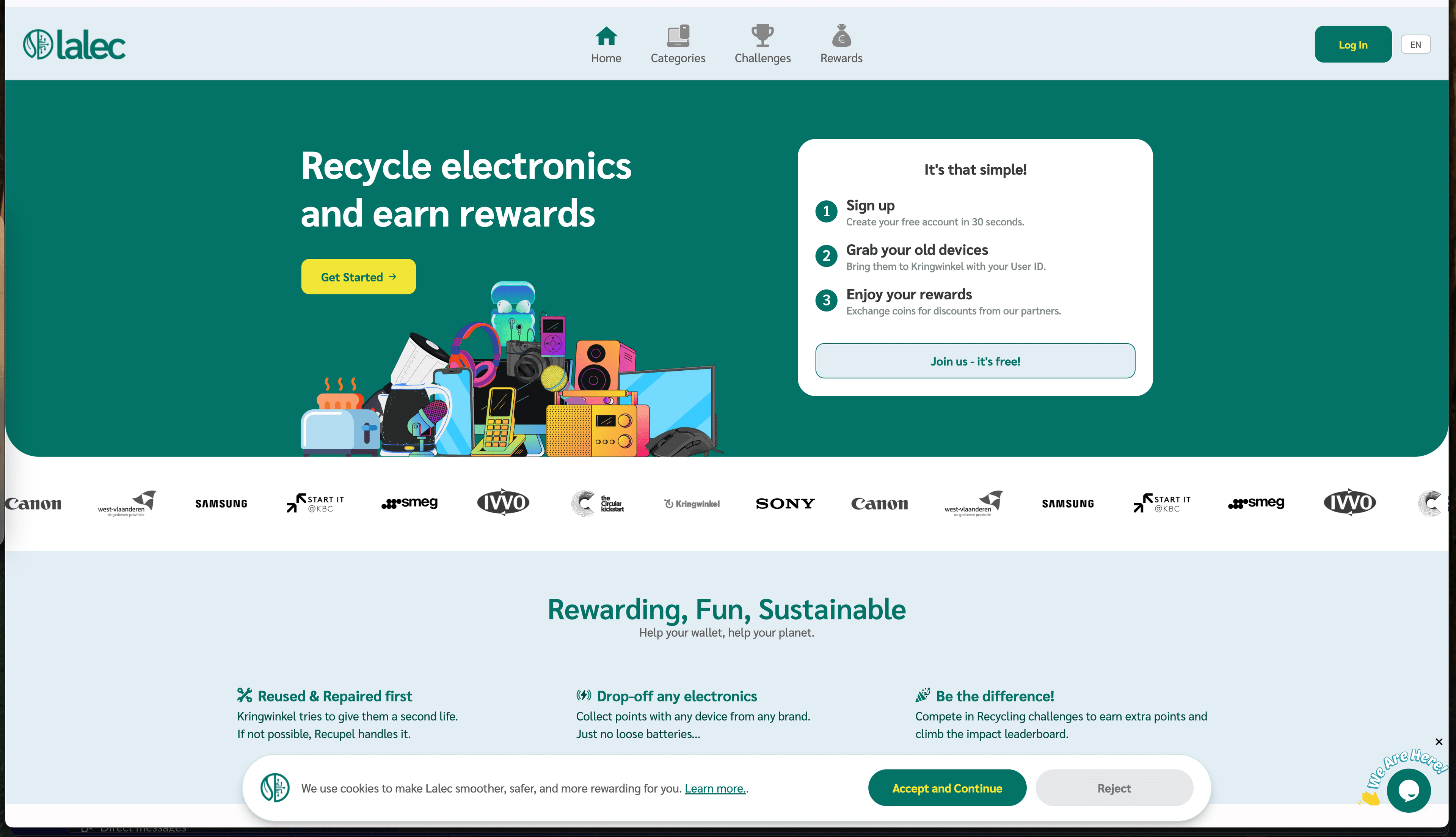 recycling platform with QR-based reward system